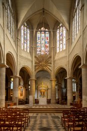 5th-arrondissement;-Apse;-Checkerboard-floor;-Choir;-Church-of-Saint-Médard;-Corinthian-capitals;-Flamboyant-Gothic;-France;-Gloire-du-Chœur;-Gothic-architecture;-High-altar;-Historic-monument;-Kaleidos;-Kaleidos-images;-La-parole-à-limage;-Mouffetard-district;-Paris;-Places-of-worship;-Religious-heritage;-Rue-Mouffetard;-Stories-Pictures;-Tarek-Charara;-Wooden-vault